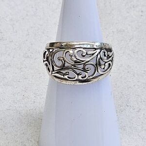 Sterling 925 Scroll Filigree Dome Ring Premier Designs Vintage